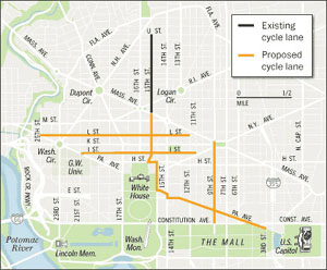 WaPo map of proposed cycle tracks